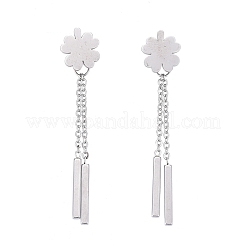 Orecchini a nappa con catena in acciaio inossidabile 304&nbsp;EJEW-I248-24