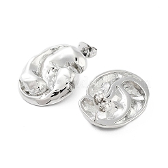 Boucles d'oreilles en laiton en forme de coquille&nbsp;EJEW-Q811-18P