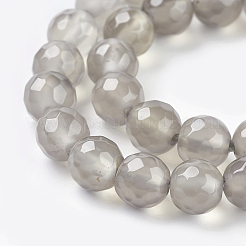Chapelets de perles en agate grise naturelle&nbsp;G-G067-6mm-1