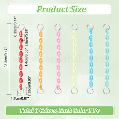 6 Stück kurze Taschengurte aus Acrylkabelkette in 6 Farben&nbsp;FIND-WR0009-21