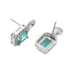 Fornituras de aretes de circonita cúbica con pavé de latón&nbsp;KK-C172-10P