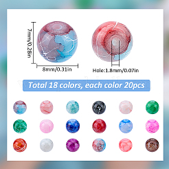 360 Stück 18 Farben Ziehbank Glas runde Perlen&nbsp;GLAD-SC0001-01