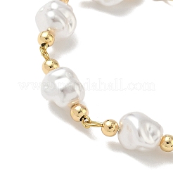 Bracelets en perles d'imitation en plastique et maillons en acier inoxydable 304 pour femmes&nbsp;BJEW-JB12320