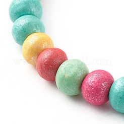 Ensembles de bracelets extensibles en perles de bois naturel rondes pour parent et enfant&nbsp;BJEW-JB06337