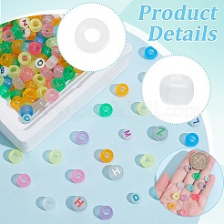 DIY leuchtende flache runde Armband-Kits aus Kunststoff und Acrylperlen&nbsp;DIY-AR0004-15