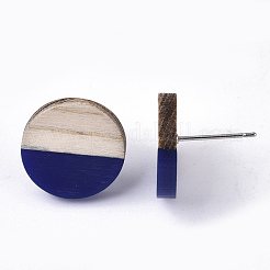 Pendientes de resina y madera&nbsp;EJEW-N017-003A-C01