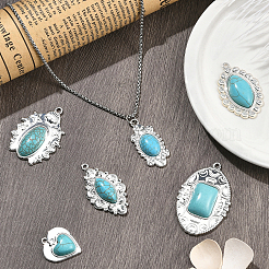 6 pz 6 pendenti in turchese sintetico tinto in {2} stili&nbsp;STAS-SZ0003-81