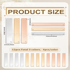 12 pz 3 colori di ciondoli per connettori in ottone&nbsp;FIND-LP0009-83