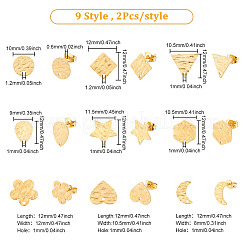 18 pieza de 9 estilos de accesorios para pendientes de acero inoxidable 304&nbsp;STAS-DC0012-81