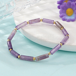 Stretcharmbänder aus natürlichen Amethystsäulenperlen mit Messingperlen&nbsp;LS-WH3970