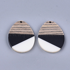 Pendentifs tricolores en résine et bois de noyer&nbsp;RESI-S358-73B