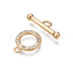 Messing Micro Pave klare Zirkonia Knebelverschlüsse&nbsp;KK-Q278-014-NF