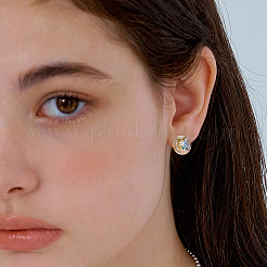 40 pièce de support de boucle d'oreille à tige en acier inoxydable 304&nbsp;DIY-SP0007-46A