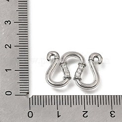 Fermoirs en laiton sertis de micro-pavés de zircone cubique transparente&nbsp;KK-CBA0DF0-15P
