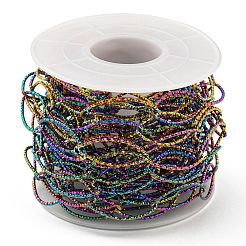 Catene a maglie con occhio di cavallo testurizzato in acciaio inossidabile 304 placcate ioni (ip)&nbsp;CHS-I020-01A-RC