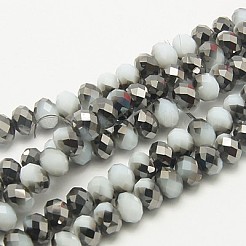 Rondell-Perlenstränge aus galvanisiertem Glas&nbsp;EGLA-D020-6x4mm-M3