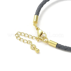 3 mm geflochtenes rundes Kunstlederband zum Basteln von Armbändern&nbsp;MAK-S075-01G
