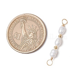 Natürliche Süßwasser-Zuchtperlen Reisperlen Verbinder Charms&nbsp;X-PALLOY-JF03703