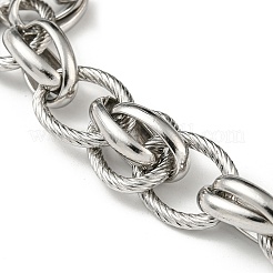 Anlaufgeschützte 201 Edelstahl-Armbänder mit ovalen Gliedern&nbsp;STAS-Z056-19P