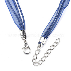 Collar de cordón encerado y cinta de organza.&nbsp;NCOR-T002-227