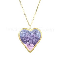 Collane a catena con ciondolo a forma di cuore in acciaio inossidabile smaltato 304&nbsp;NJEW-JN05163