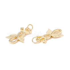 Pendentifs en laiton zircon cubique transparent&nbsp;ZIRC-P098-09G