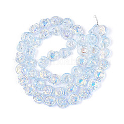 Chapelets de perles en verre transparent électrolytique&nbsp;EGLA-S190-05H