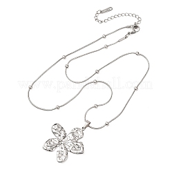 Halsketten mit strukturiertem Blumenanhänger aus Edelstahl 304 für Damen&nbsp;NJEW-C117-01A-P