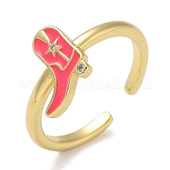 Offene Manschettenringe aus Messing mit Mikropflaster und Zirkonia für Damen&nbsp;KK-K392-59G-04