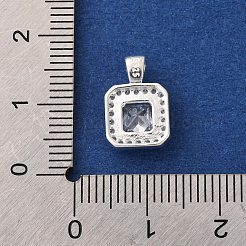 925 quadratischer Anhänger aus Sterlingsilber mit klarem Zirkonia&nbsp;STER-D304-05S