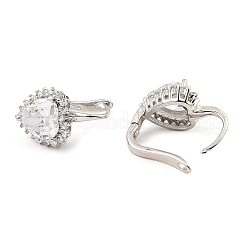 Pendientes de aro de circonio cúbico de micro pave de latón&nbsp;EJEW-D078-04P