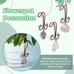 3 stücke nuggets natürliche amethyst & rose quarz & quarz kristall blumentopf dekoration&nbsp;HJEW-OC00088