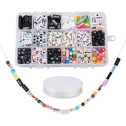 DIY Alphabet Themen Stretch Armband Herstellung Kits&nbsp;DIY-PJ0001-08