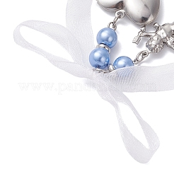 2 pieza de 2 estilos de corazón y aleación redonda plana de rhinestone para ramo de boda&nbsp;PALLOY-JF04292