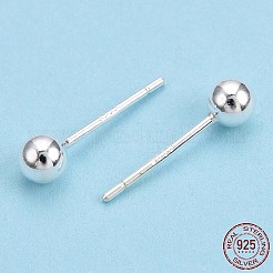 925 runde Kugel-Ohrstecker aus Sterlingsilber&nbsp;STER-T005-01E