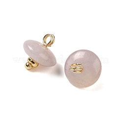 Ciondoli a rondelle in lepidolite naturale con anelli in ottone placcato a cremagliera&nbsp;G-G110-05B-09