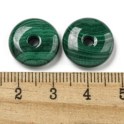 Breloques naturels de disque de beignet/pi de malachite&nbsp;G-E557-15A