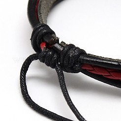 Trendige Unisex-lässigen Stil Multi-Strang-Wachs und Lederschnur Armbänder&nbsp;BJEW-L295-M