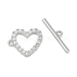 Messing Micro Pave klare Zirkonia Knebelverschlüsse&nbsp;KK-K391-07P
