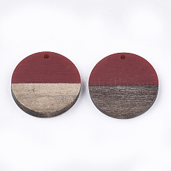 Pendentifs en bois de résine et de noyer&nbsp;X-RESI-S358-02B-12