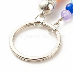 Porte-clés en jade de malaisie naturel et teint&nbsp;KEYC-JKC00317