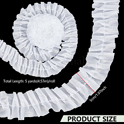 Ruban de dentelle à volants en polyester de 5 mètre&nbsp;OCOR-WH0091-76C