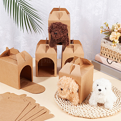 Scatole regalo per animali domestici in carta kraft&nbsp;CON-WH0089-238B