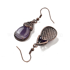 Natürliche Amethyst Teardrop baumeln Ohrringe&nbsp;EJEW-B055-01R-21