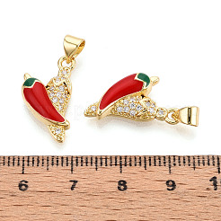 Pendentifs avec zircon cubiques à micro-pavés en laiton&nbsp;KK-N265-10G
