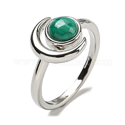Verstellbare Ringe aus natürlichem Malachit&nbsp;RJEW-K269-09P-07