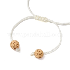 Geflochtene Armbänder aus natürlichem Lavastein&nbsp;BJEW-MZ00063-01