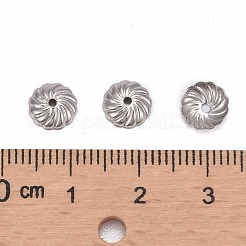 Anlaufgeschützte Perlenkappen aus Edelstahl 304 in Blumenform&nbsp;STAS-R083-13