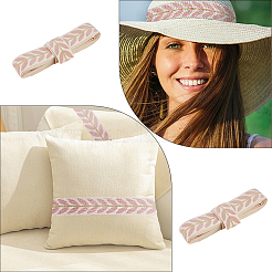 Rubans jacquard en polyester à motif de feuilles de 18 mètre&nbsp;SRIB-CY0001-17B