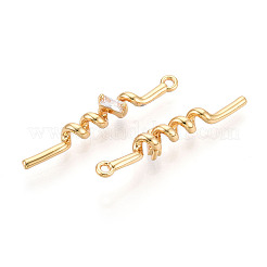 Messing micro pave klare zirkonia anhänger&nbsp;KK-T078-01G-02